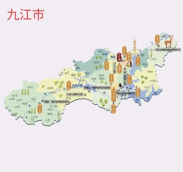 江西旅游景点地图（江西省的各大旅游城市景区地图）