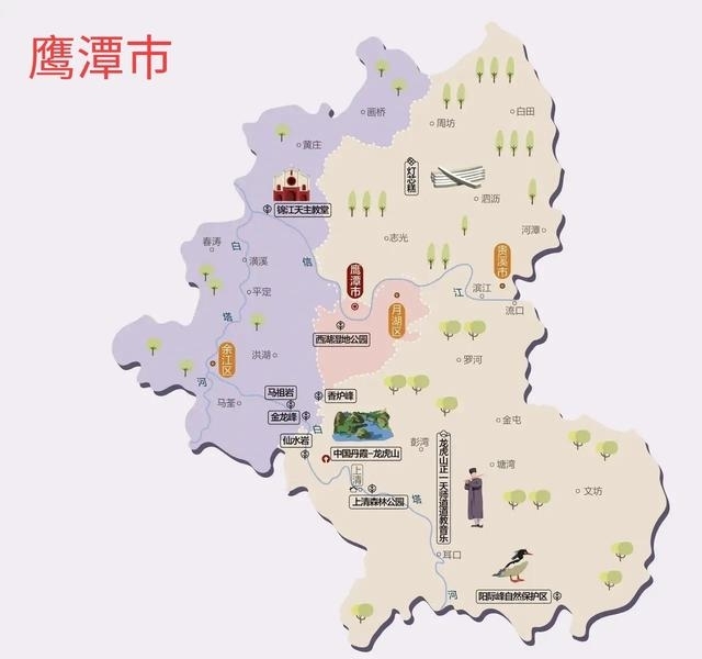 江西旅游景点地图（江西省的各大旅游城市景区地图）