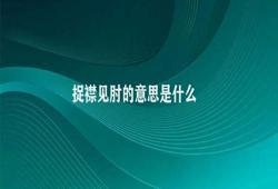 捉襟见肘的意思是什么 抓住肘部的故事