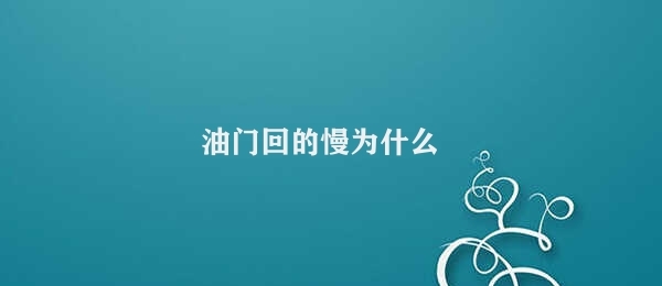 油门回的慢为什么 汽车油门反应缓慢的原因