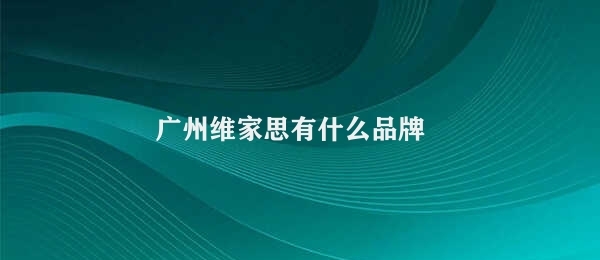 广州维家思有什么品牌 广州维家思品牌介绍