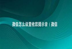 微信怎么设置收款提示音（微信收款提示音设置教程）