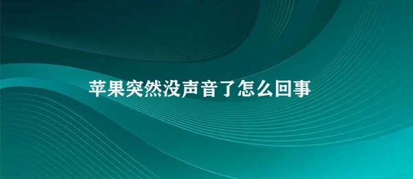 苹果突然没声音了怎么回事（苹果设备无声解决方案）