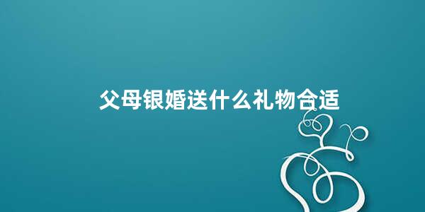 父母银婚送什么礼物合适