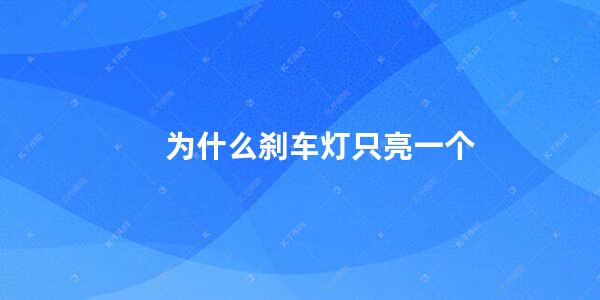 为什么刹车灯只亮一个