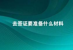 去签证要准备什么材料（签证申请材料清单）