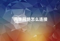 共享网络怎么连接（共享网络连接方法）