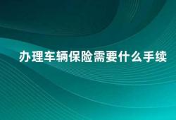 办理车辆保险需要什么手续（车辆保险办理的相关手续）