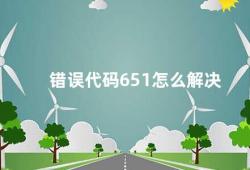 错误代码651怎么解决（错误代码651的解决方法）