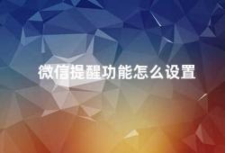 微信提醒功能怎么设置（微信提醒功能设置方法）