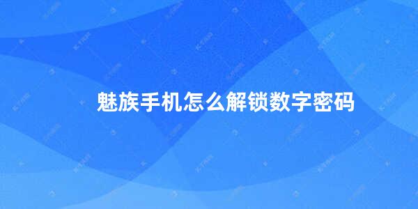 魅族手机怎么解锁数字密码