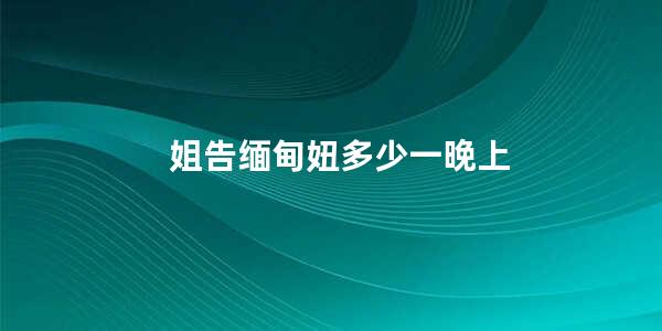 姐告缅甸妞多少一晚上