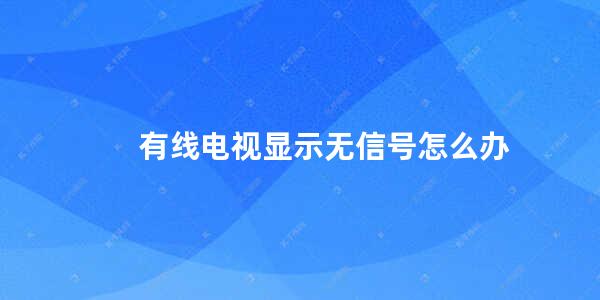 有线电视显示无信号怎么办