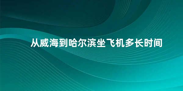 从威海到哈尔滨坐飞机多长时间