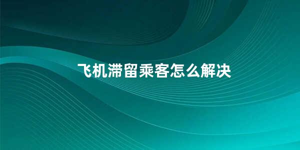 飞机滞留乘客怎么解决