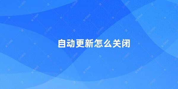 自动更新怎么关闭