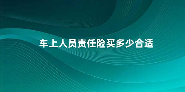 车上人员责任险买多少合适