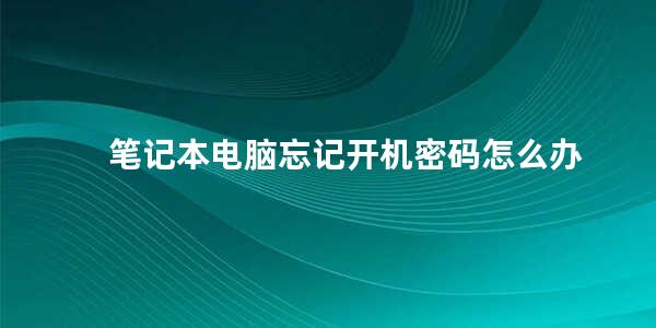 笔记本电脑忘记开机密码怎么办