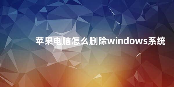 苹果电脑怎么删除windows系统