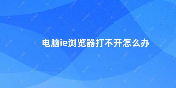 电脑ie浏览器打不开怎么办