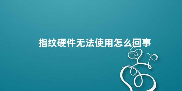 指纹硬件无法使用怎么回事