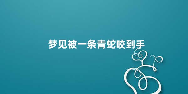 梦见被一条青蛇咬到手