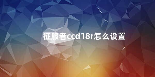 征服者ccd18r怎么设置