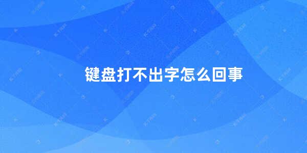 键盘打不出字怎么回事