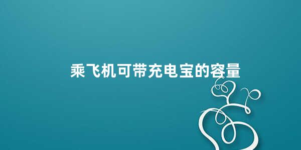 乘飞机可带充电宝的容量