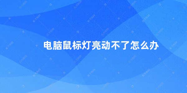 电脑鼠标灯亮动不了怎么办