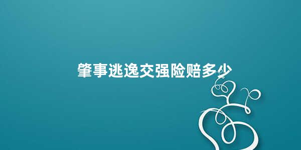 肇事逃逸交强险赔多少