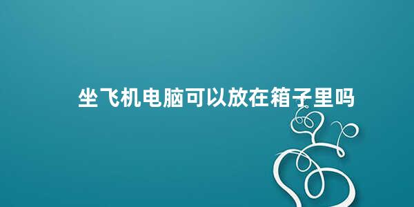 坐飞机电脑可以放在箱子里吗