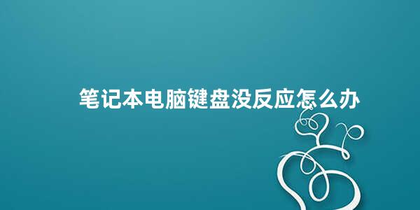 笔记本电脑键盘没反应怎么办