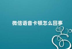 微信语音卡顿怎么回事（微信语音卡顿的原因及解决方法）