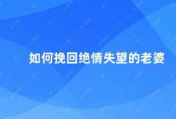 如何挽回绝情失望的老婆（如何重建婚姻关系）