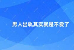 男人出轨其实就是不爱了（男人出轨的原因不仅仅是不爱了）