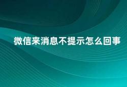 微信来消息不提示怎么回事（微信消息不提示的解决方法）