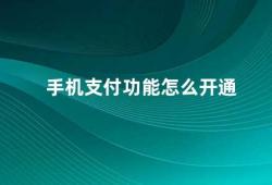 手机支付功能怎么开通（手机支付功能开通的步骤）