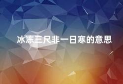 冰冻三尺非一日寒的意思（冰冻三尺非一日寒）