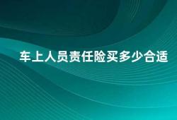 车上人员责任险买多少合适（车上人员责任险如何选择保额）