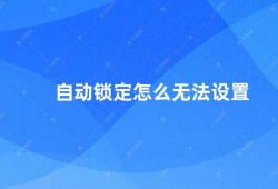 自动锁定怎么无法设置（如何解决自动锁定无法设置的问题）