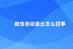 微信自动退出怎么回事（微信自动退出的原因及解决方法）