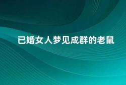 已婚女人梦见成群的老鼠（已婚女人梦见成群的老鼠该如何解析）