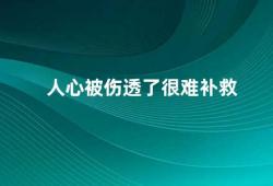 人心被伤透了很难补救（如何重建心灵的家园）