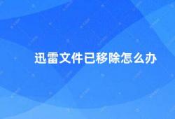 迅雷文件已移除怎么办（迅雷文件被删除了怎么办）