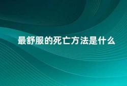 最舒服的死亡方法是什么（如何让生命更有意义）