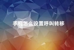 手机怎么设置呼叫转移（手机呼叫转移设置方法）