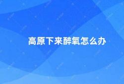 高原下来醉氧怎么办（高原反应的预防和治疗方法）