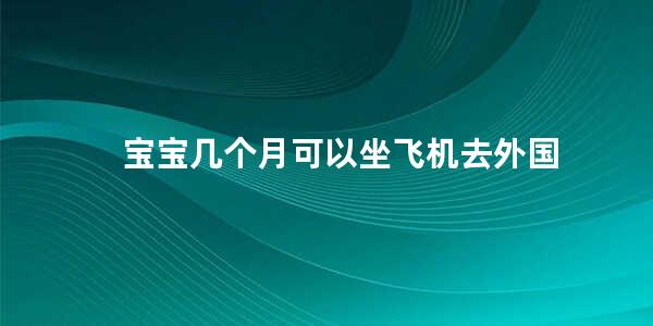 宝宝几个月可以坐飞机去外国