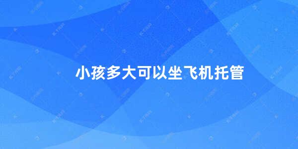 小孩多大可以坐飞机托管